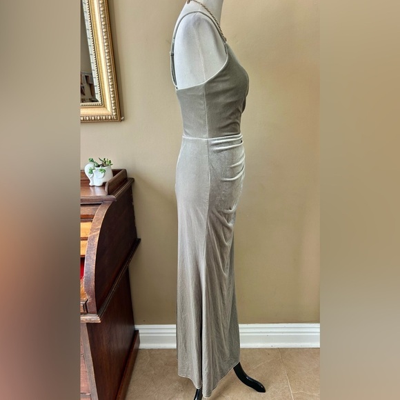 Revelry Rory Velvet Bridesmaid Dress in Sage Green Velvet - Picture 12 of 14